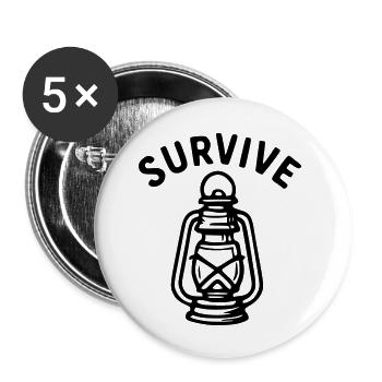Survive - lantern - Buttons small 1''/25 mm (5-pack) - white - Front