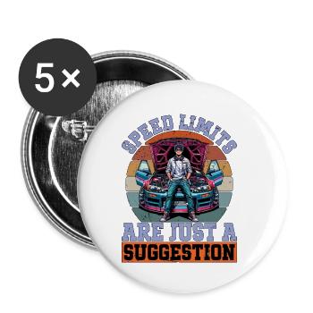 Car Racing Speed Limits Are Just A Racecar Driver - Buttons small 1''/25 mm (5-pack) - white - Front