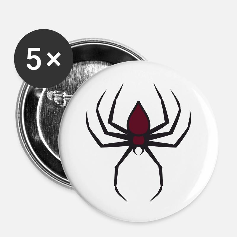 Spooky Halloween Creepy Goth Spider 2 - Buttons klein 25 mm (5er Pack) - Weiß