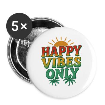 Summer Festival Happy Vibes Palm Paradise - Buttons klein 25 mm (5er Pack) - Weiß - Vorne