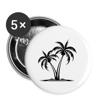 Palmen Insel - Buttons klein 25 mm (5er Pack) - Weiß - Vorne