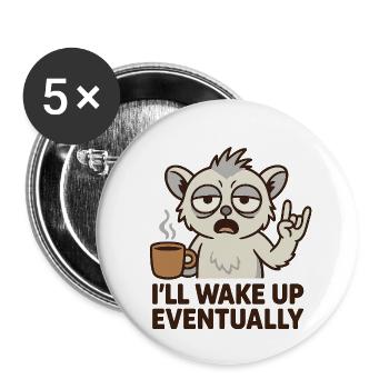 Café du matin - Lot de 5 petits badges (25 mm) - blanc - Devant