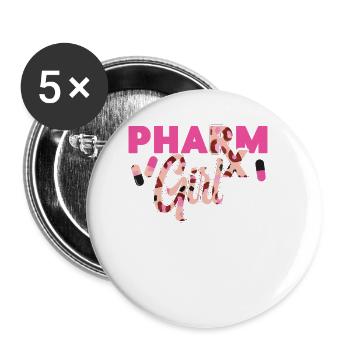 Technicien en pharmacie - Lot de 5 petits badges (25 mm) - blanc - Devant
