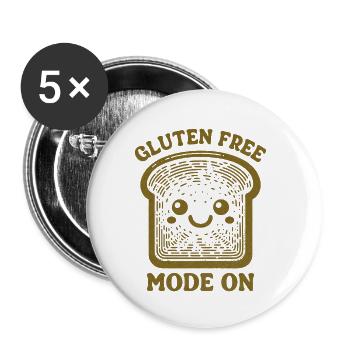 Gluten Free Mode On Gluten Intolerance Humor - Buttons small 1''/25 mm (5-pack) - white - Front