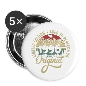 Octobre 1996 Anniversaire Octobre 1996 Octobre - Lot de 5 petits badges (25 mm) - blanc - Devant