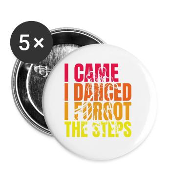 Danse de salon Formation de danse de salon Cadeau de danse de salon - Lot de 5 petits badges (25 mm) - blanc - Devant
