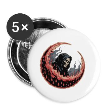 Dark Reaper Moon Tattoo Design - Buttons small 1''/25 mm (5-pack) - white - Front