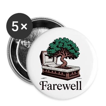 Memorial Tree of Life Design - Buttons small 1''/25 mm (5-pack) - white - Front