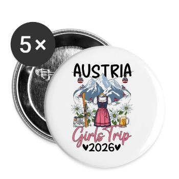 Voyage entre filles en Autriche 2026 - Lot de 5 petits badges (25 mm) - blanc - Devant