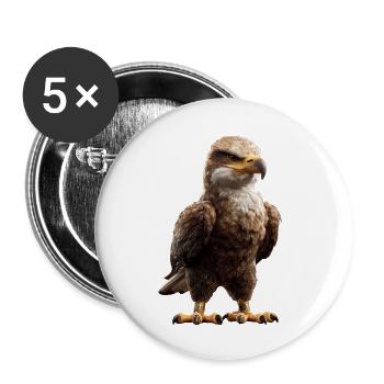 Aigle Pygargue à tête blanche Aigle royal Pygargue à queue blanche - Lot de 5 petits badges (25 mm) - blanc - Devant