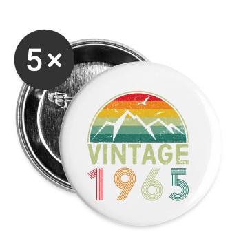 Vintage Mountain Range Skyline Design - Buttons small 1''/25 mm (5-pack) - white - Front