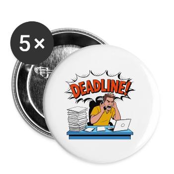Deadline Stress Illustration - Buttons small 1''/25 mm (5-pack) - white - Front