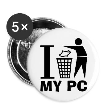 No more PCs! - Buttons small 1''/25 mm (5-pack) - white - Front