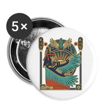 MAAT Goddess of Justice - Buttons small 1''/25 mm (5-pack) - white - Front