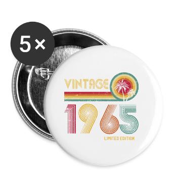 Retro 70er-Jahre-Farbverlaufszahlen-Design - Buttons klein 25 mm (5er Pack) - Weiß - Vorne