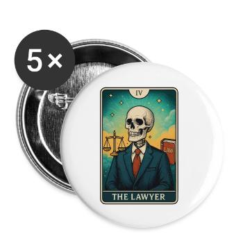 Skull Lawyer Illustration - Buttons small 1''/25 mm (5-pack) - white - Front
