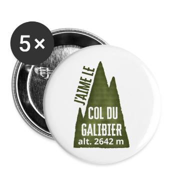 Col du Galibier Alt 2642 m - Lot de 5 petits badges (25 mm) - blanc - Devant