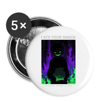 Vaporwave Phonk Anime Horror Snack Creepy Grin - Buttons small 1''/25 mm (5-pack) - white - Front