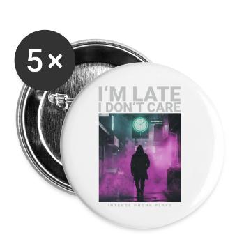 In the Late I Dont Care watch streetwear style - Buttons small 1''/25 mm (5-pack) - white - Front