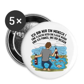5821 - Lot de 5 petits badges (25 mm) - blanc - Devant