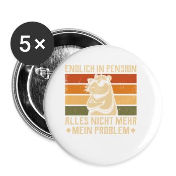 Finally retired - Vintage Capybara - Retired - Buttons small 1''/25 mm (5-pack) - white - Front