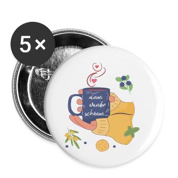 Good morning - Buttons small 1''/25 mm (5-pack) - white - Front