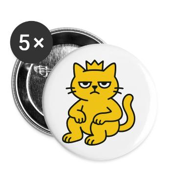 Roi des chats - Lot de 5 petits badges (25 mm) - blanc - Devant