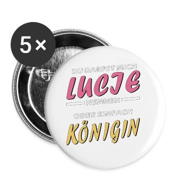 LUCIE KÖNIGIN - Buttons klein 25 mm (5er Pack) - Weiß - Vorne