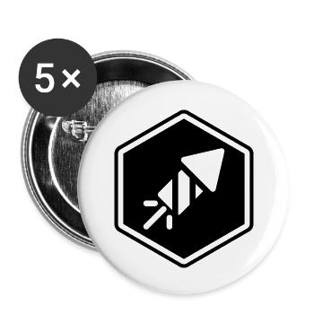 Abstract Geometric Line Art Design - Buttons small 1''/25 mm (5-pack) - white - Front