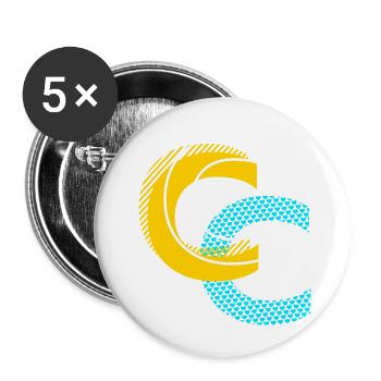 Initial letter C - Buttons small 1''/25 mm (5-pack) - white - Front
