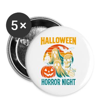 Halloween Horror Night Theme - Buttons small 1''/25 mm (5-pack) - white - Front