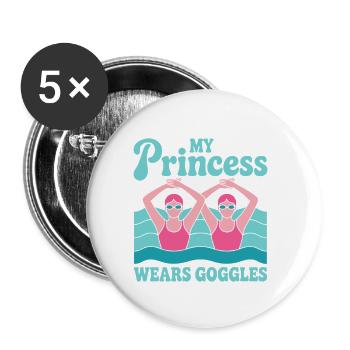 Synchronschwimmen Kunstschwimmen Wassersport - Buttons klein 25 mm (5er Pack) - Weiß - Vorne
