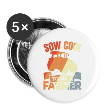 Mein Herz schlägt für Schulbusse - Buttons klein 25 mm (5er Pack) - Weiß - Vorne