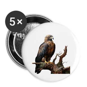 Imperial eagle on mossy branch - Buttons small 1''/25 mm (5-pack) - white - Front