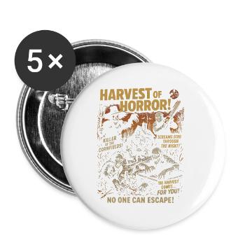 Récolte La Ferme d’Horreur Affiche de film Halloween - Lot de 5 petits badges (25 mm) - blanc - Devant