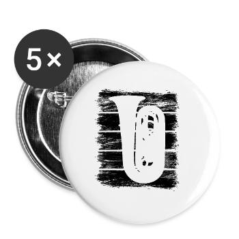 Tuba Drawing - Buttons small 1''/25 mm (5-pack) - white - Front