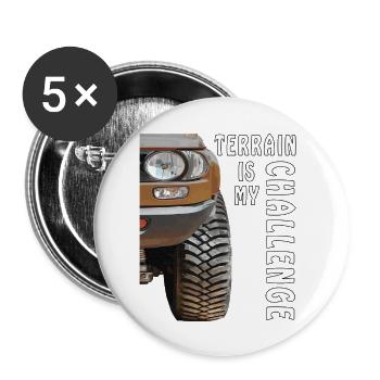 AUTO TERRAIN IS MY CHALLENGE - Buttons klein 25 mm (5er Pack) - Weiß - Vorne