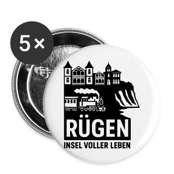 Rügen Island full of life - Buttons small 1''/25 mm (5-pack) - white - Front