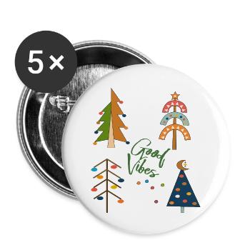 Weihnachten - Buttons klein 25 mm (5er Pack) - Weiß - Vorne