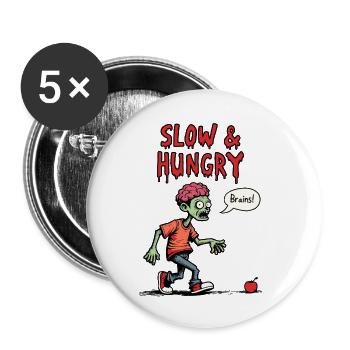 Slow & Hungry Zombie Comic - Buttons klein 25 mm (5er Pack) - Weiß - Vorne