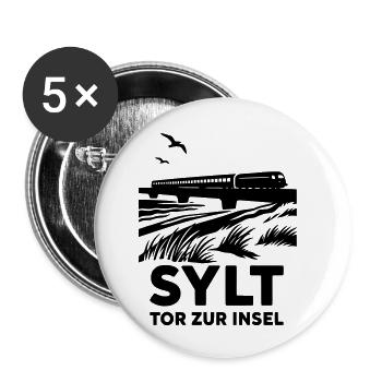 sylt tor zur insel - Buttons klein 25 mm (5er Pack) - Weiß - Vorne