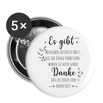 Cadeau d’adieu collègue employé merci - Lot de 5 petits badges (25 mm) - blanc - Devant