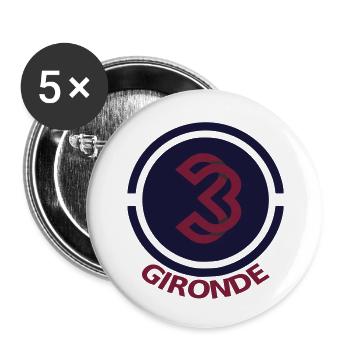 Circular emblem Gironde 33 - Buttons small 1''/25 mm (5-pack) - white - Front