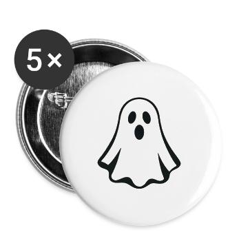 Ghost - Halloween - Haunted House - Buttons small 1''/25 mm (5-pack) - white - Front