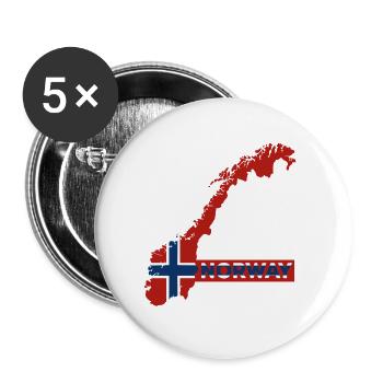 Norway Vacation Nature Gift - Buttons small 1''/25 mm (5-pack) - white - Front