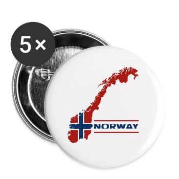 Norway Vacation Nature Gift - Buttons small 1''/25 mm (5-pack) - white - Front