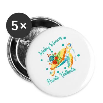 Souvenirs de vacances à Puerto Vallarta - Lot de 5 petits badges (25 mm) - blanc - Devant