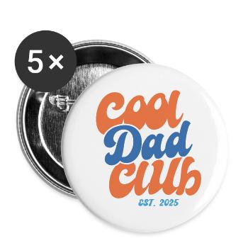 Cool Dad Club 2025 - Gift Idea - Buttons small 1''/25 mm (5-pack) - white - Front