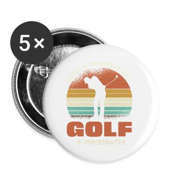 Golf is the most important - Buttons small 1''/25 mm (5-pack) - white - Front