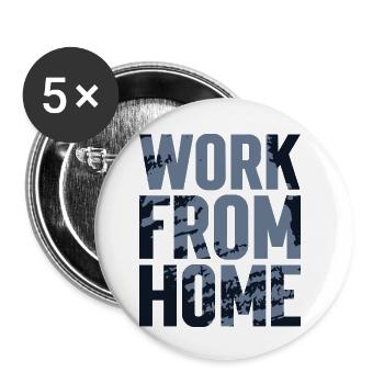 Arbeiten von zu Hause aus Texturiert - Buttons klein 25 mm (5er Pack) - Weiß - Vorne